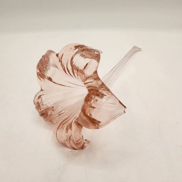 Vintage 1960’s Pink Iridescent Lily Blown Art Glass By Langsam-Billig,  Taiwan - Picture 3 of 6